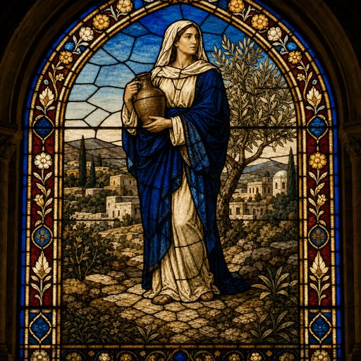 Drusilla — Generic stained-glass icon for women -- symbolic, no claim of likeness