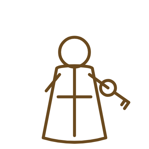 Peter — Original line-art illustration, symbolic rather than a portrait — no claim of historical likeness