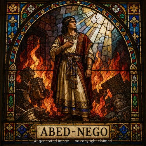 Abed-nego — stained-glass style portrait