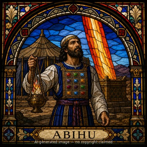 Abihu — stained-glass style portrait