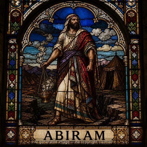 Abiram — stained-glass style portrait