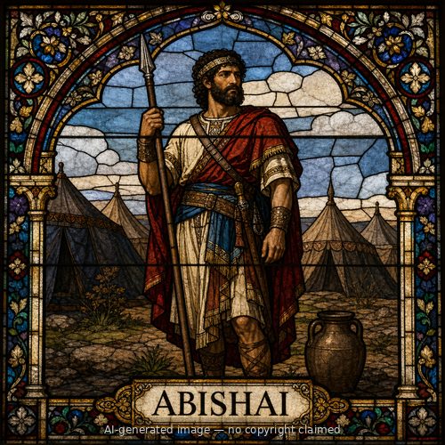 Abishai — stained-glass style portrait
