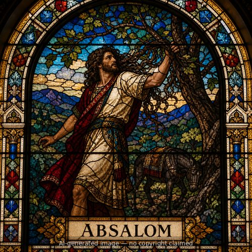 Absalom — stained-glass style portrait