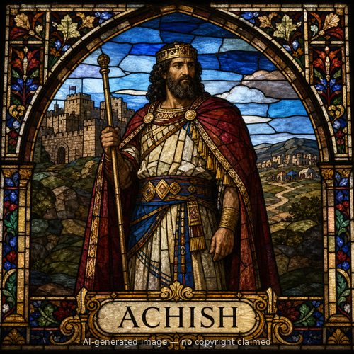 Achish — stained-glass style portrait