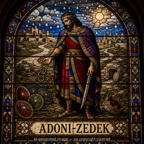 Adoni-zedek — stained-glass style portrait