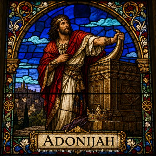 Adonijah — stained-glass style portrait