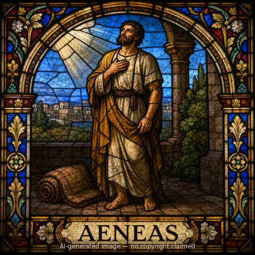Aeneas — stained-glass style portrait