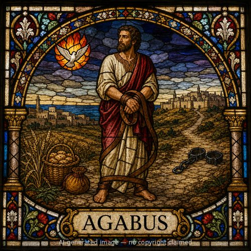 Agabus — stained-glass style portrait