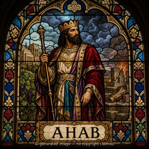 Ahab — stained-glass style portrait