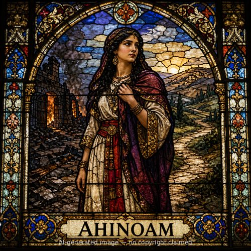 Ahinoam — stained-glass style portrait
