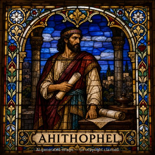 Ahithophel — stained-glass style portrait