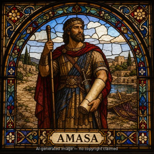 Amasa — stained-glass style portrait