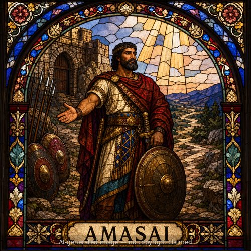 Amasai — stained-glass style portrait