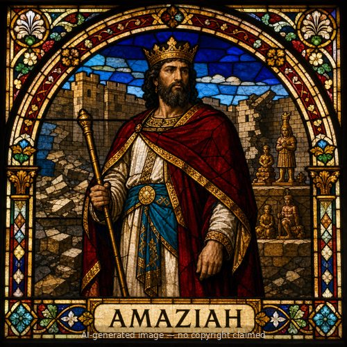 Amaziah — stained-glass style portrait