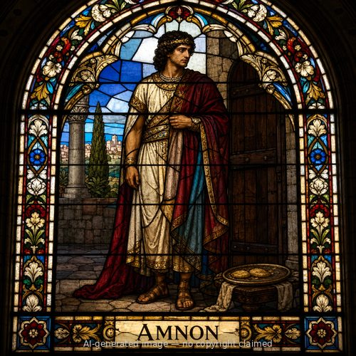 Amnon — stained-glass style portrait
