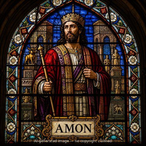 Amon — stained-glass style portrait