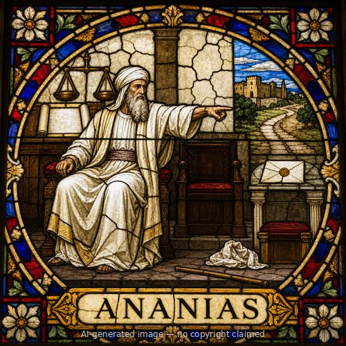 Ananias — stained-glass style portrait