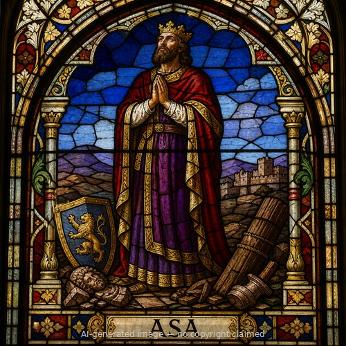 Asa — stained-glass style portrait