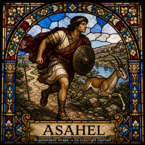 Asahel — stained-glass style portrait