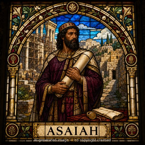 Asaiah — stained-glass style portrait