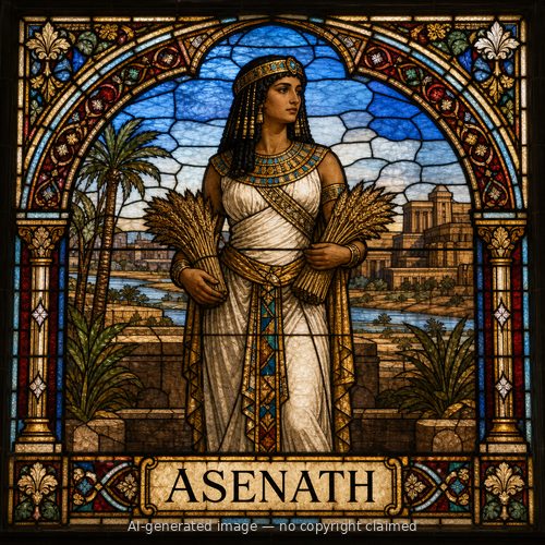 Asenath — stained-glass style portrait
