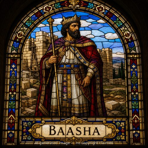 Baasha — stained-glass style portrait