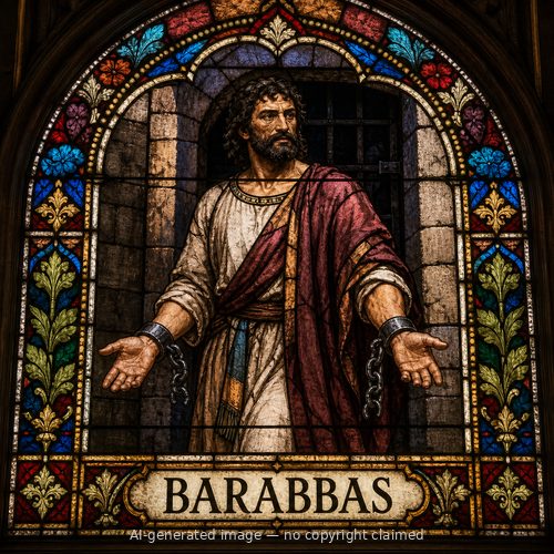 Barabbas — stained-glass style portrait
