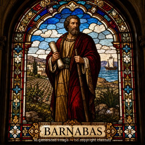 Barnabas — stained-glass style portrait
