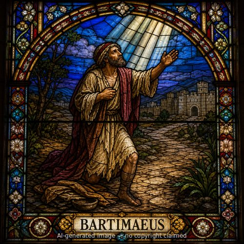 Bartimaeus — stained-glass style portrait