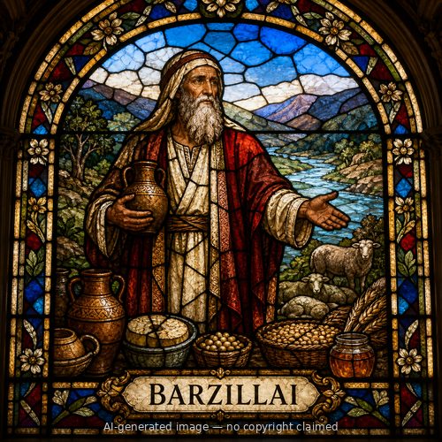 Barzillai — stained-glass style portrait