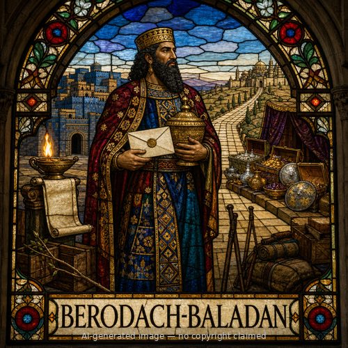 Berodach-baladan — stained-glass style portrait