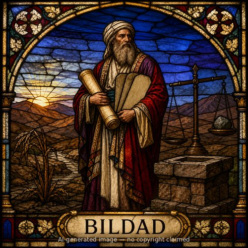 Bildad — stained-glass style portrait