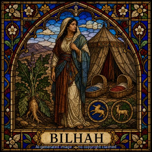 Bilhah — stained-glass style portrait