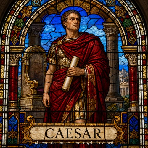 Caesar — stained-glass style portrait