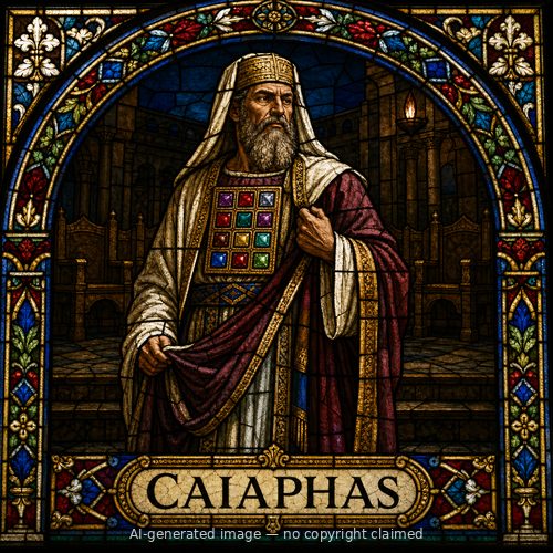 Caiaphas — stained-glass style portrait