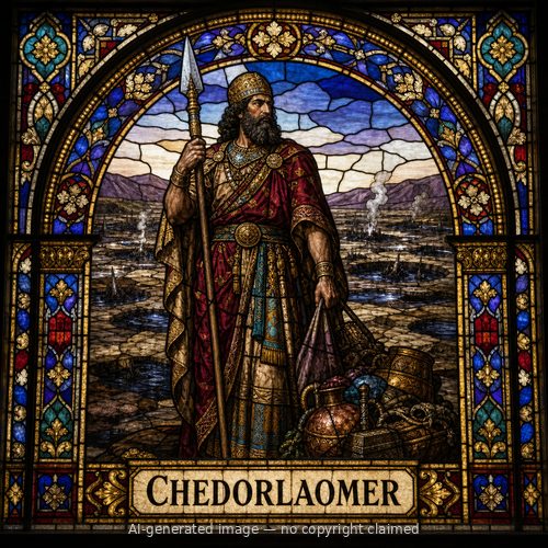 Chedorlaomer — stained-glass style portrait