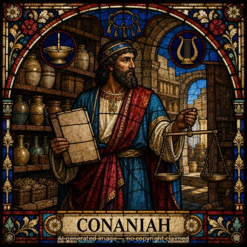 Conaniah — stained-glass style portrait