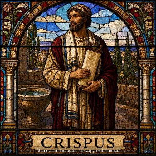 Crispus — stained-glass style portrait