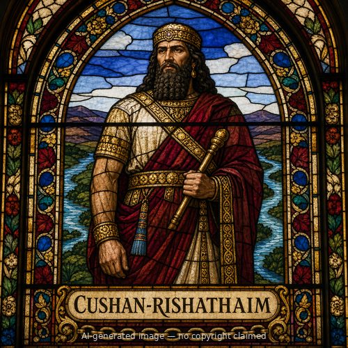 Cushan-rishathaim — stained-glass style portrait