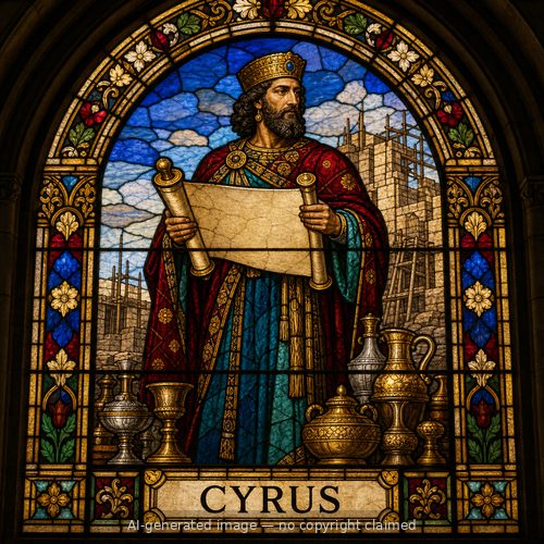 Cyrus — stained-glass style portrait