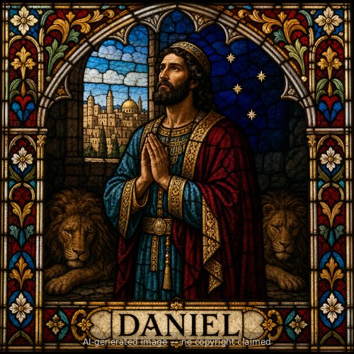 Daniel — stained-glass style portrait