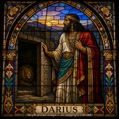 Darius — stained-glass style portrait