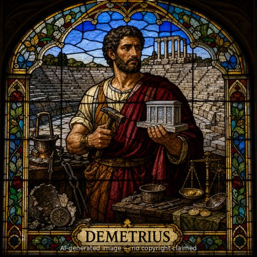 Demetrius — stained-glass style portrait