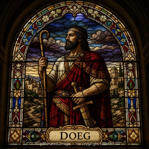 Doeg — stained-glass style portrait