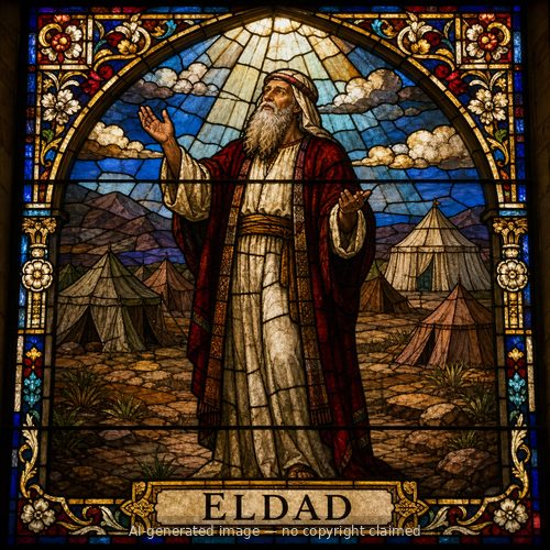 Eldad — stained-glass style portrait