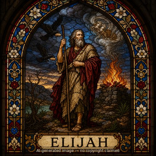 Elijah — stained-glass style portrait