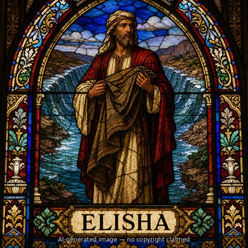Elisha — stained-glass style portrait