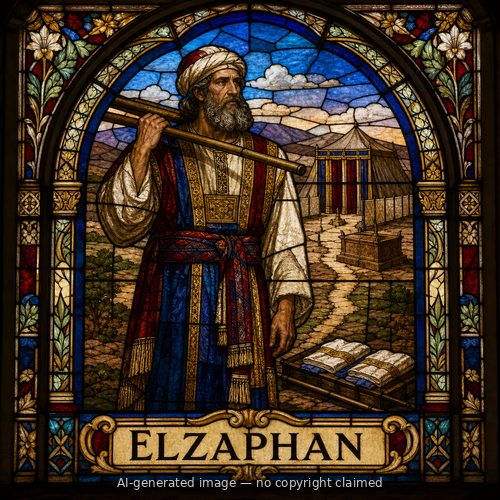Elzaphan — stained-glass style portrait