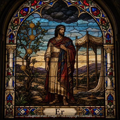 Er — stained-glass style portrait