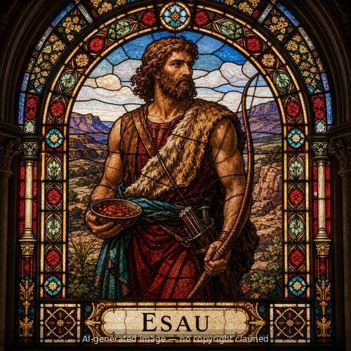 Esau — stained-glass style portrait
